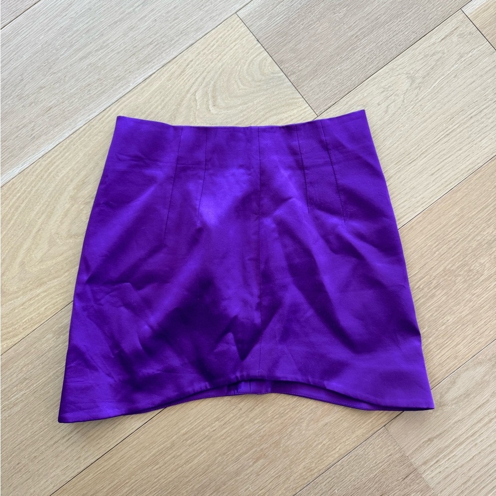 Zara Purple satin mini skirt